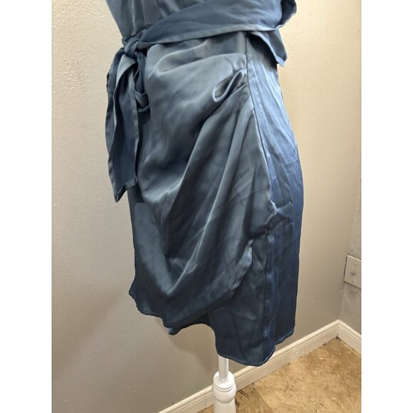 Cider Mini Satin Dress Front Tie Women Large - Picture 4 of 11